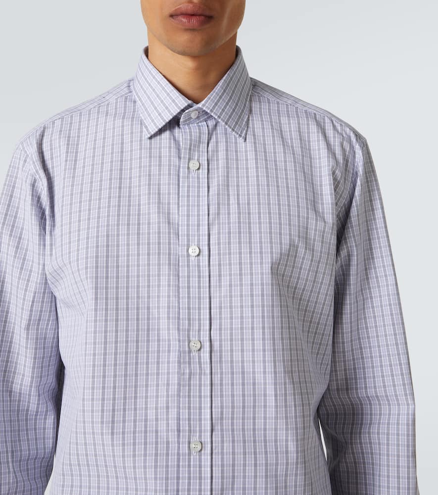 Checked cotton poplin shirt