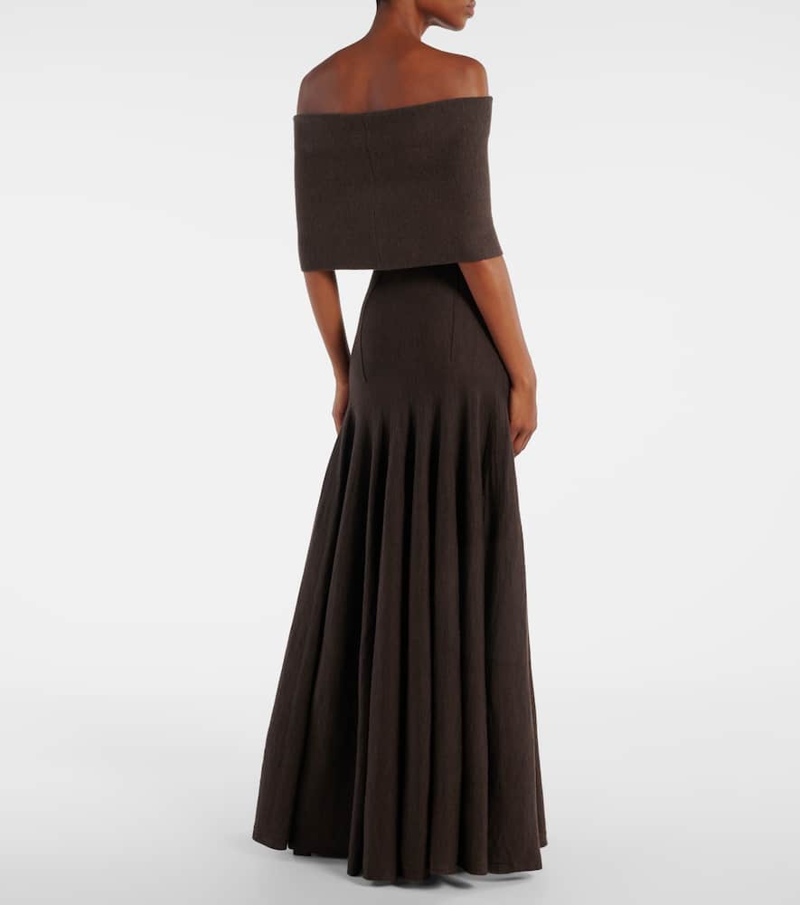 Ava off-shoulder wool-blend maxi dress