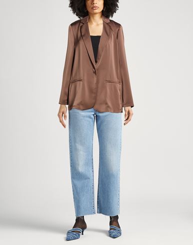 Woman Blazer Chocolate brown Size 12 Polyester