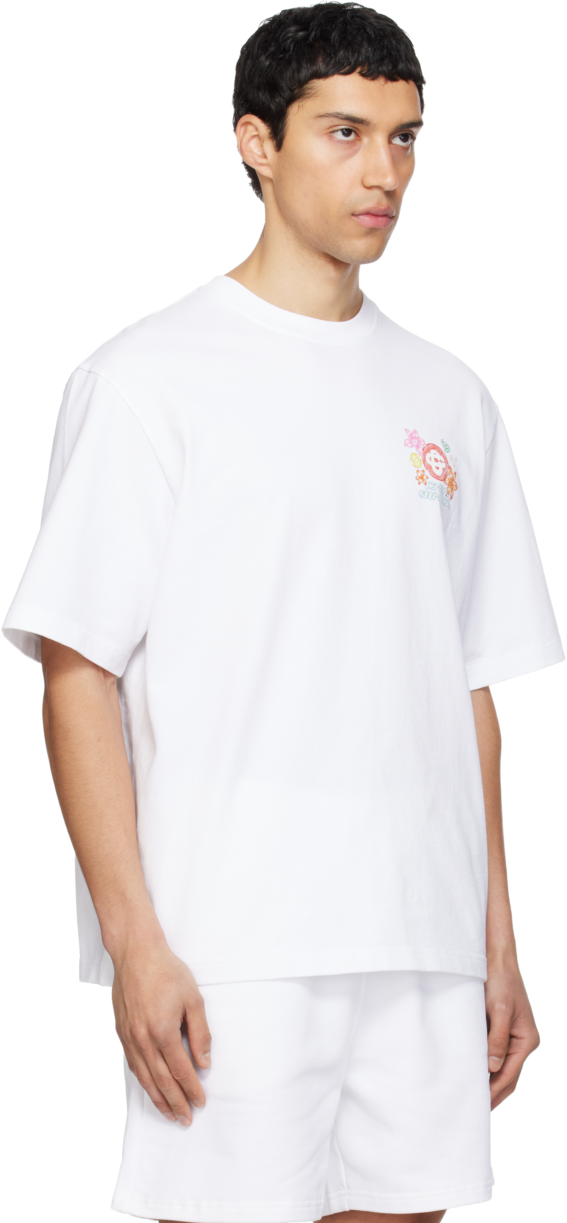 White Collage D'Icônes Graphique T-shirt