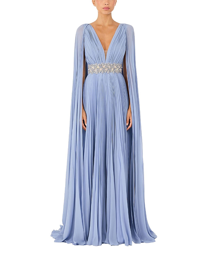 Fesco Embellished-Waist Pleated Maxi Dress