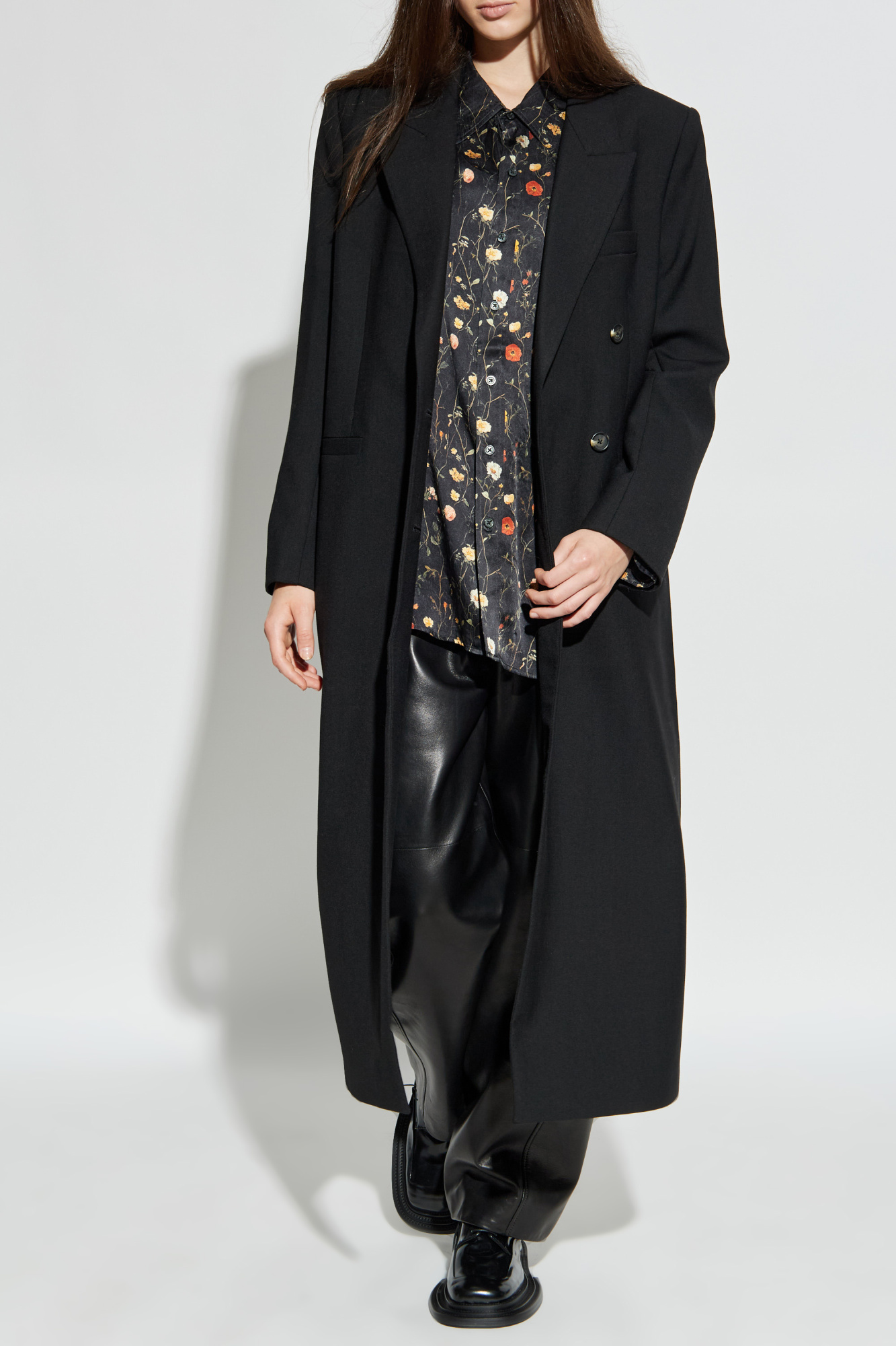 Single Back-vent Coat, Women's, Black