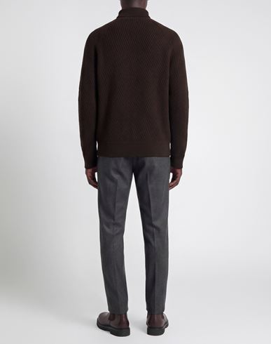 Man Turtleneck Dark brown Size L Wool, Polyacrylic