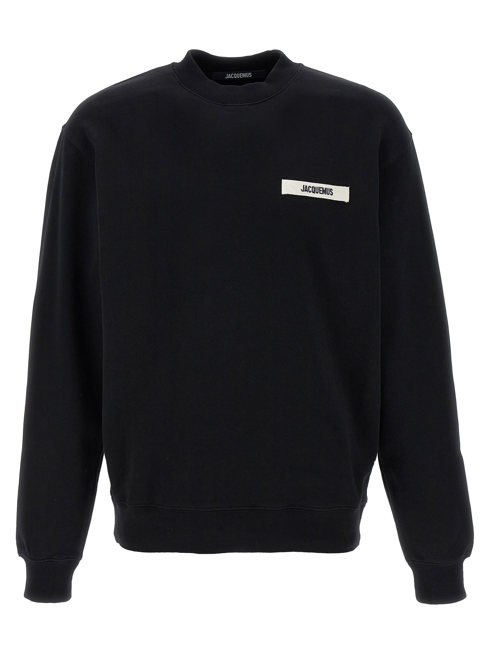 Logo-Patch Cotton Fleece Sweatshirt — Black