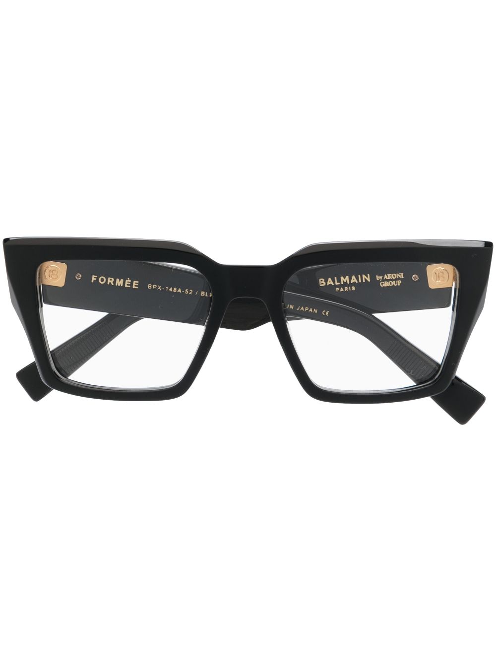 Oversize-frame logo-plaque glasses - Black