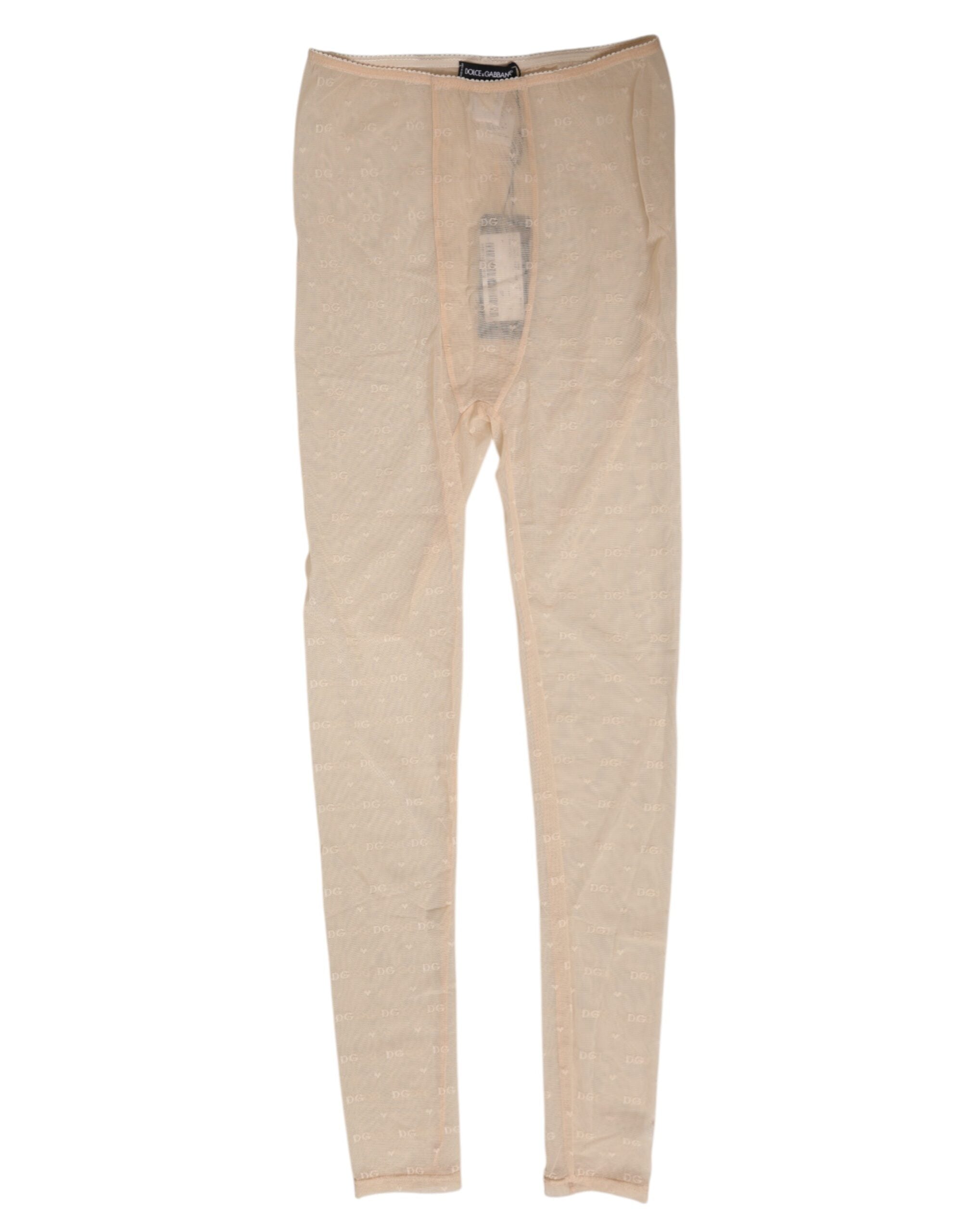 Logo-Patterned Nylon-Elastane Leggings — Beige