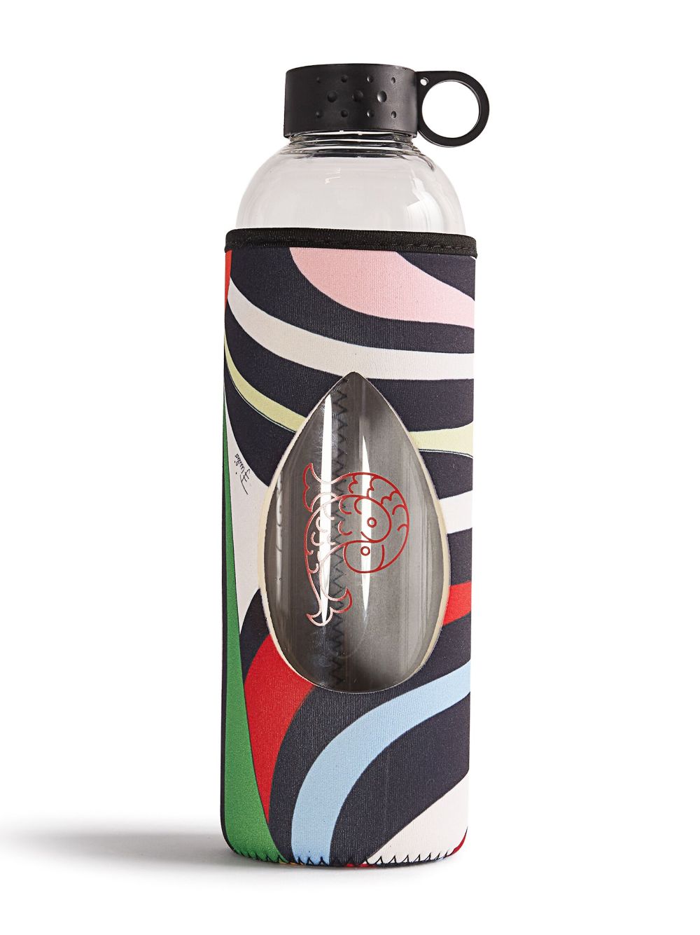 Marmo-print water bottle - Black