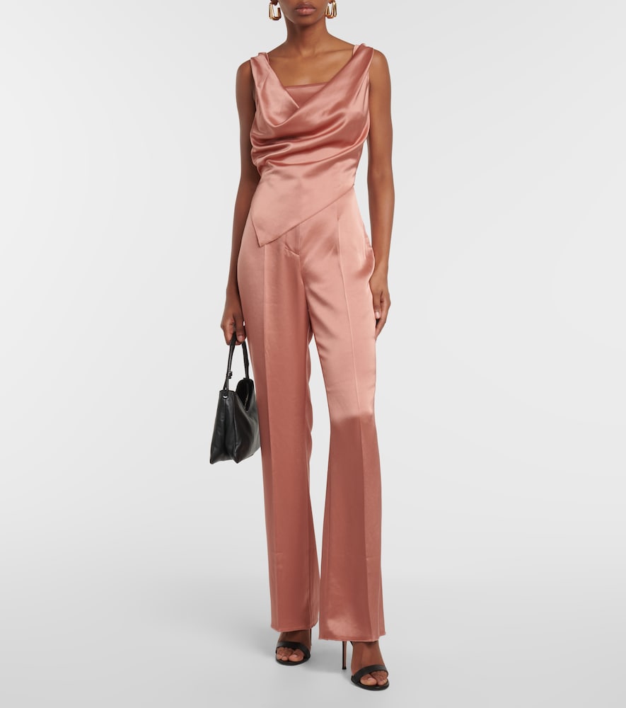 Nanushka Leena high-rise satin straight pants