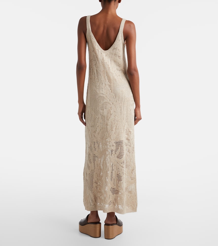 Dazzling Water Lillies knitted midi dress