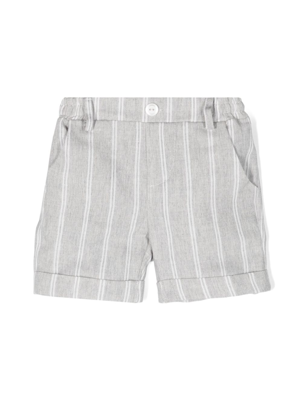Elasticated-waist striped shorts - Grey