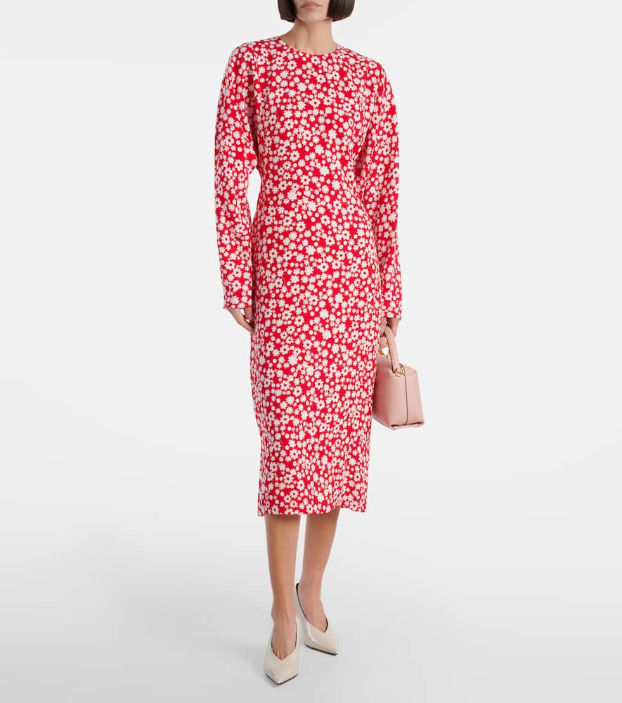 Floral enver satin midi dress