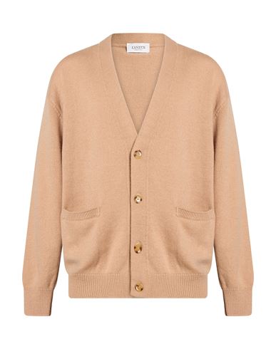 Man Cardigan Sand Size 38 Merino Wool, Cashmere