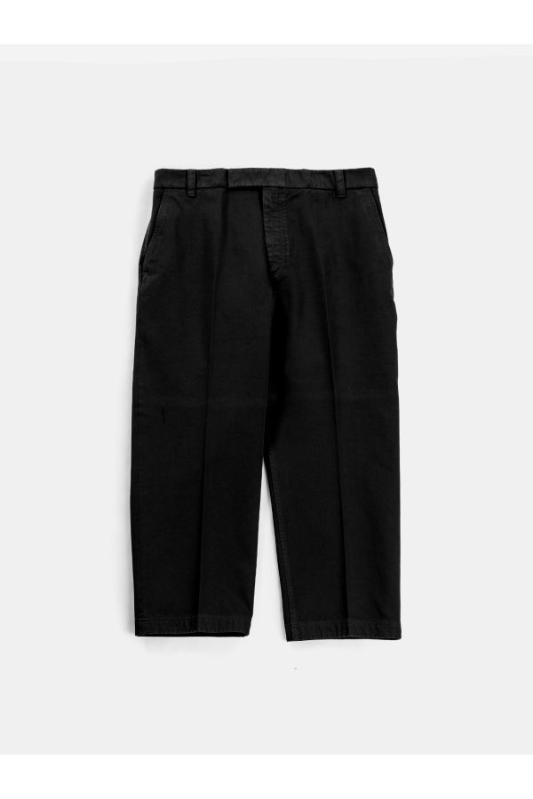 Garment-Dyed Utility Chino Trousers — Black