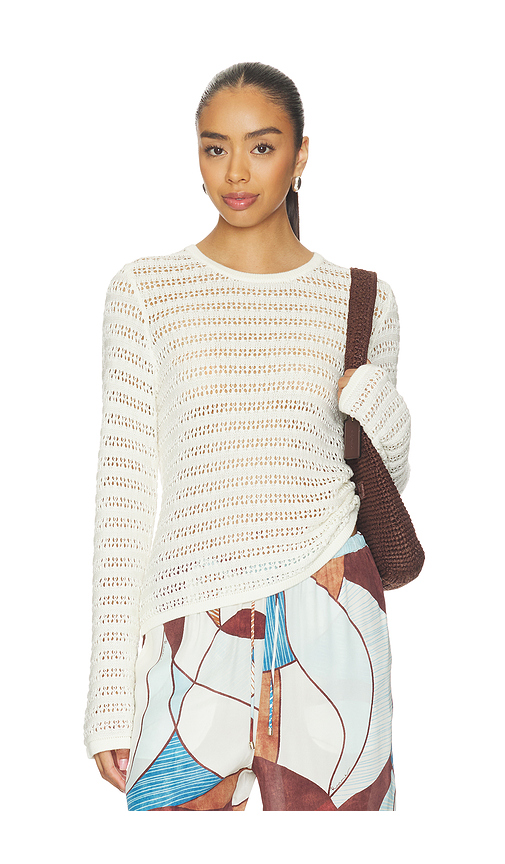 LNA Gwen Open Knit Top in Ivory. XS. Also in S, M