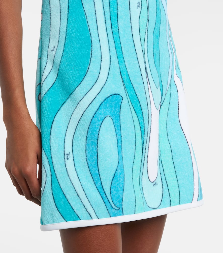 Iride halterneck cotton terry minidress