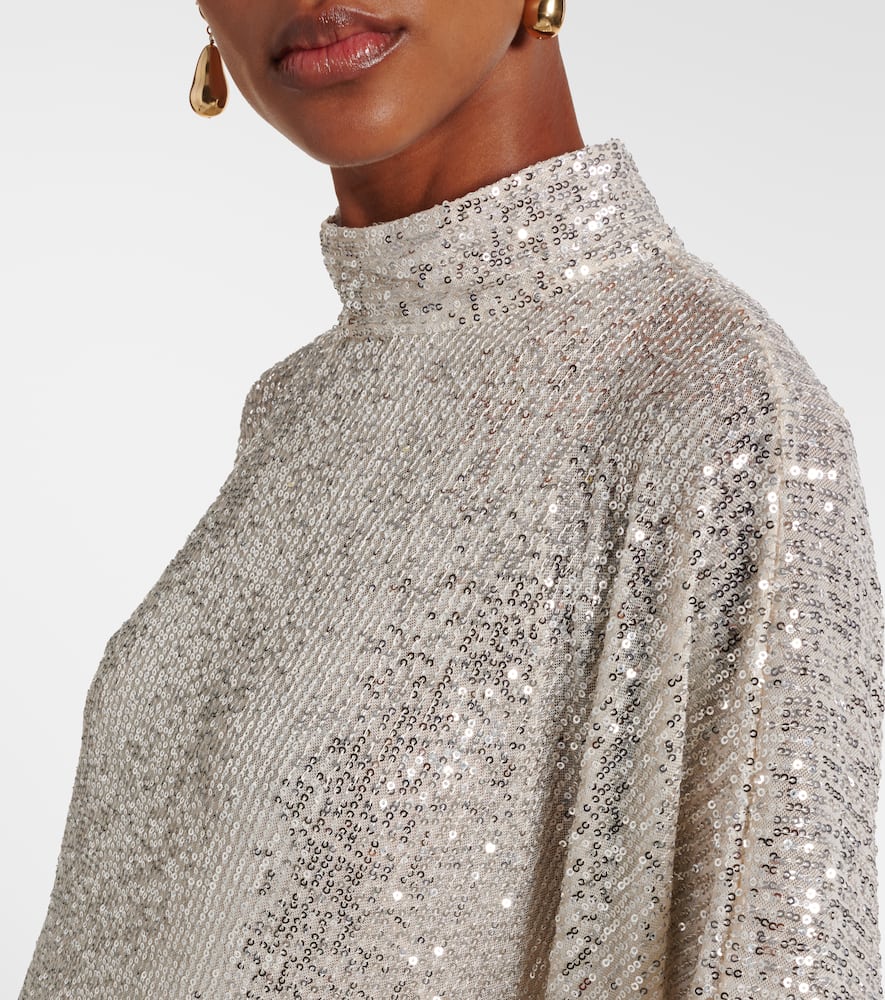 Casta Diva Disco feather-trimmed gown