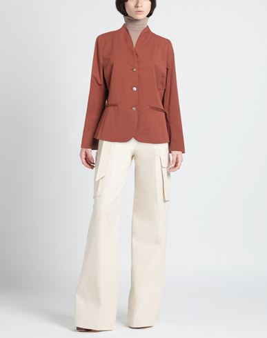 Woman Blazer Brown Size 10 Cotton, Polyamide, Elastane