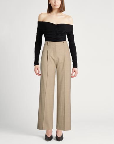 Woman Pants Beige Size 4 Polyester, Virgin Wool, Elastane