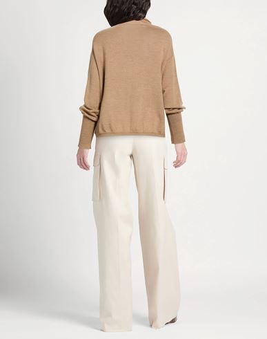 Woman Turtleneck Camel Size 6 Merino Wool