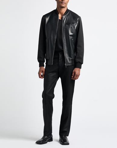 Yes London Man Jacket Black Size 38 Leather, Polyester