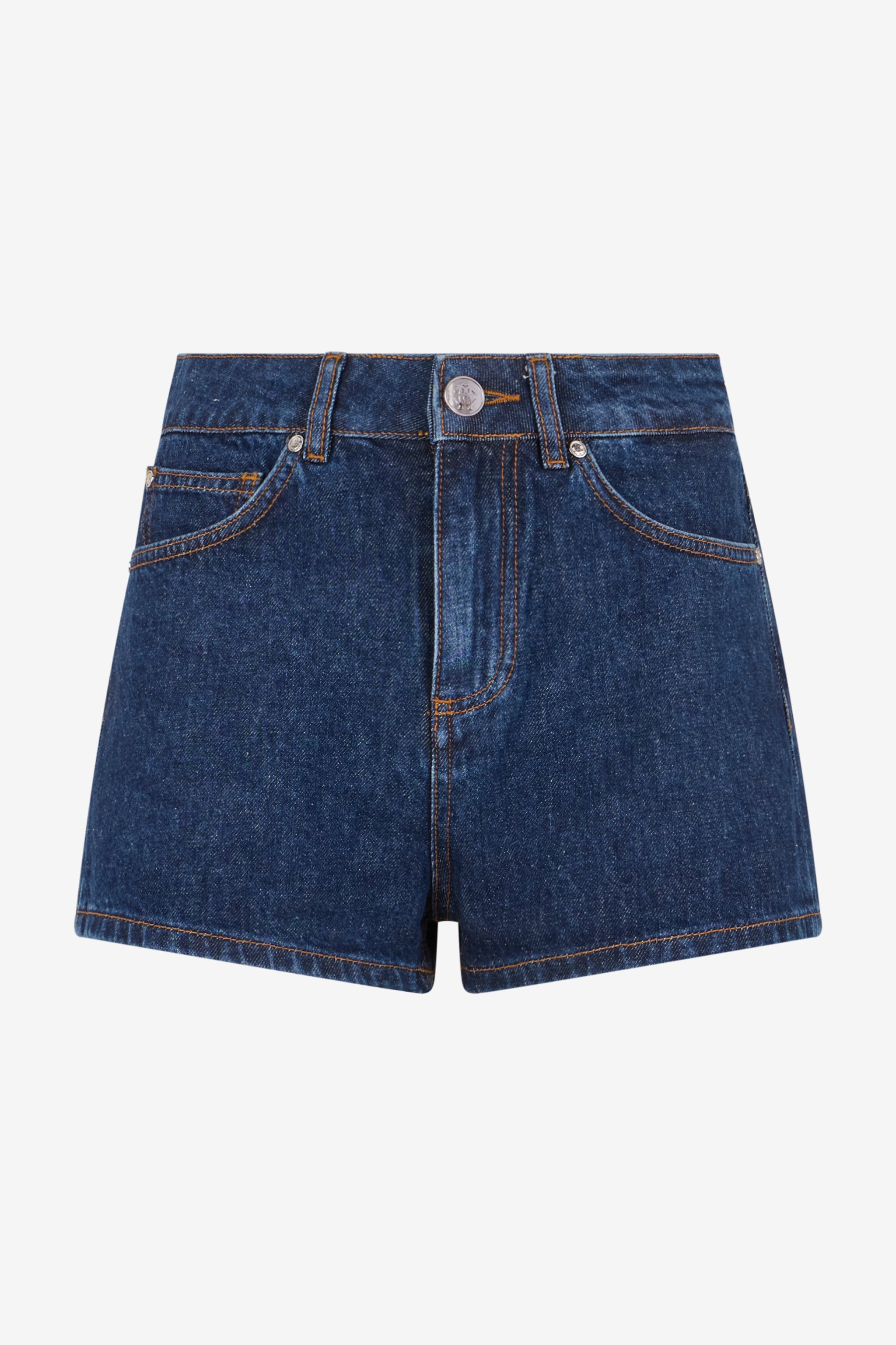 Jeans Shorts Blue With Crystal Monogram Rc