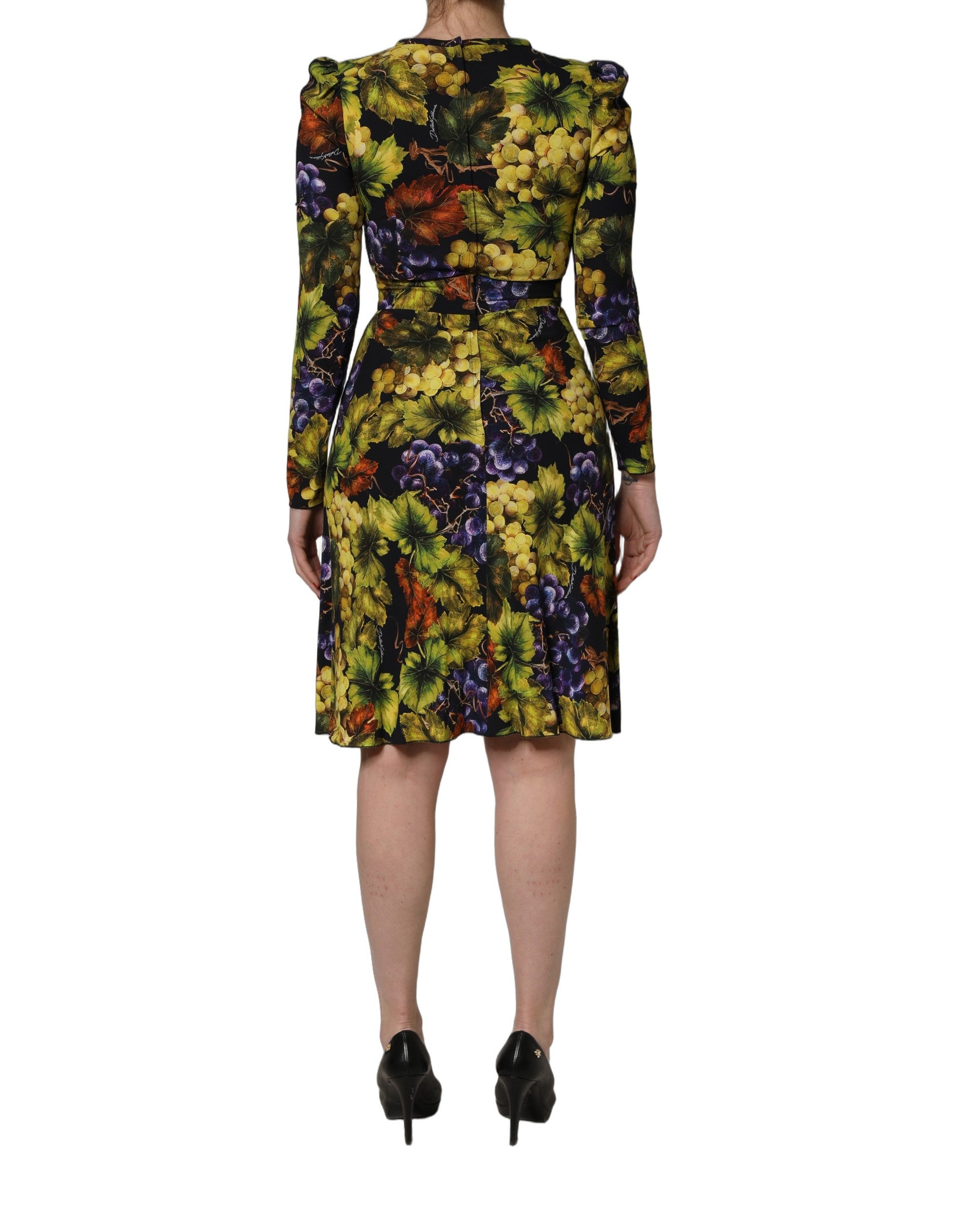 Grape-Print Viscose Dress — Multicolor