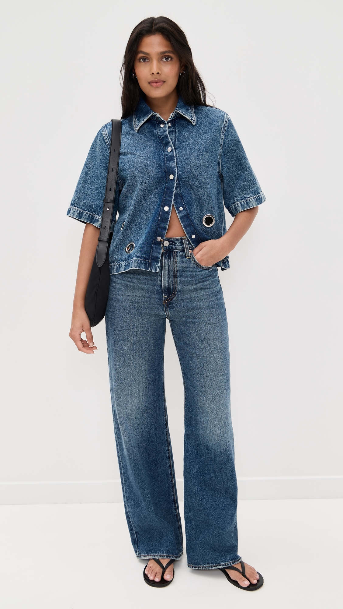 Closed Short Sleeve Denim Shirt Mid Blue