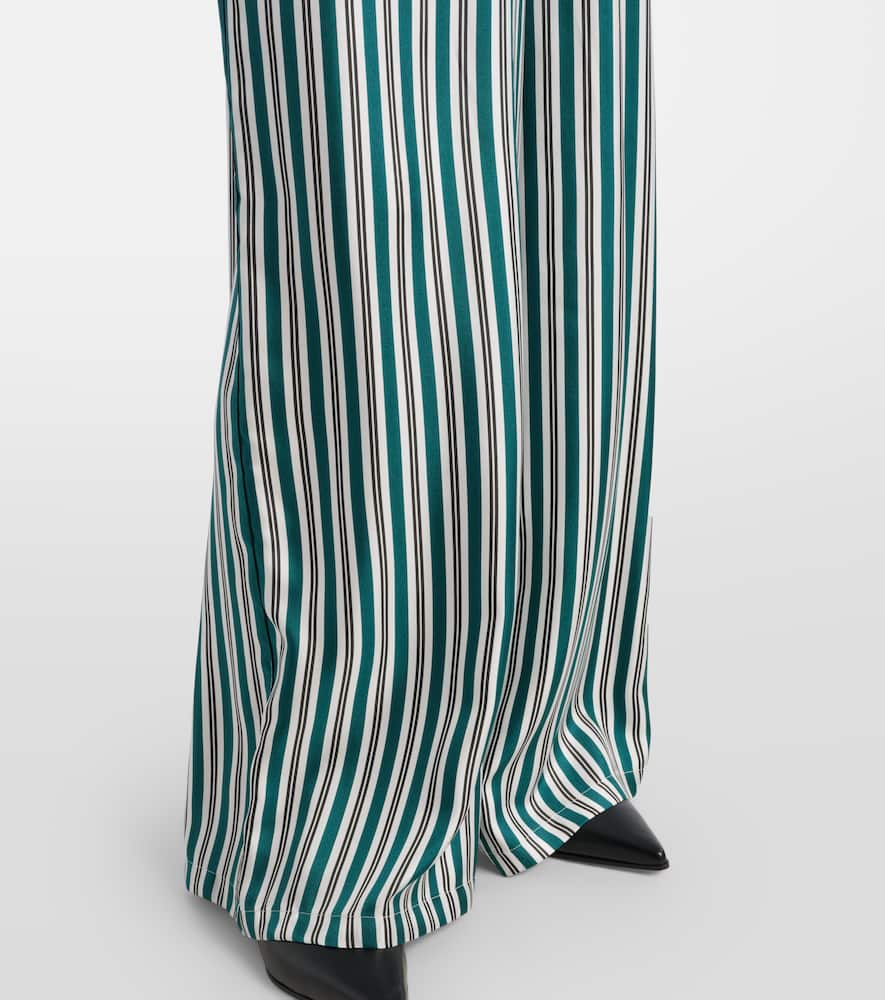 Ladino striped wide-leg silk twill pants