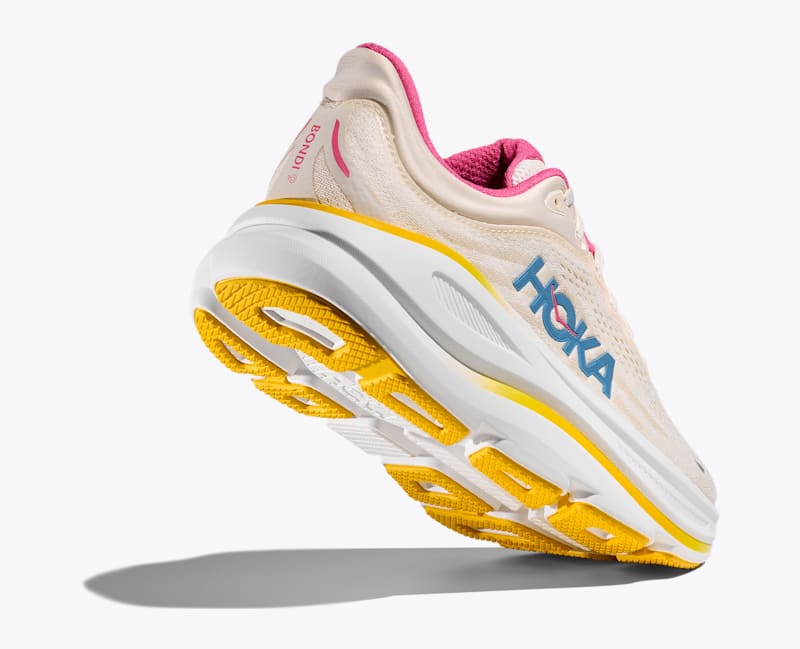 HOKA Women's Bondi 9 Shoes in Alabaster/Birch