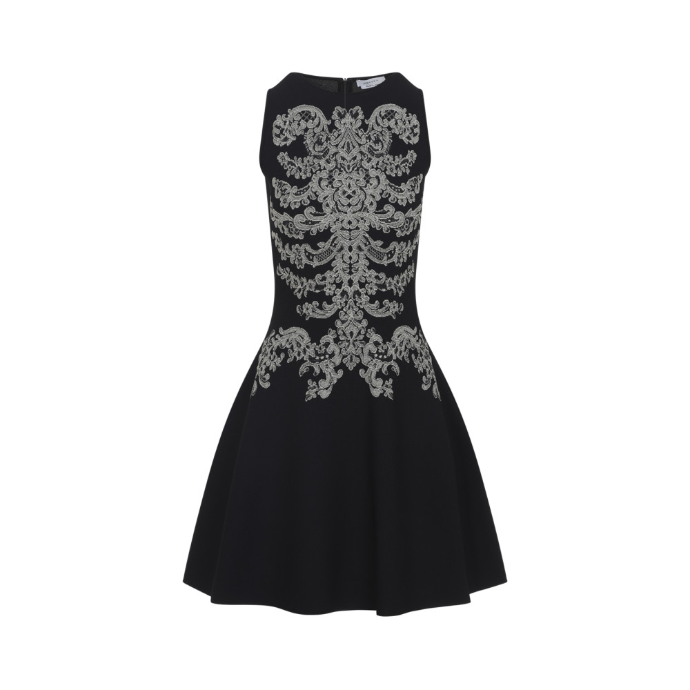Black Round Neck Mini Dress