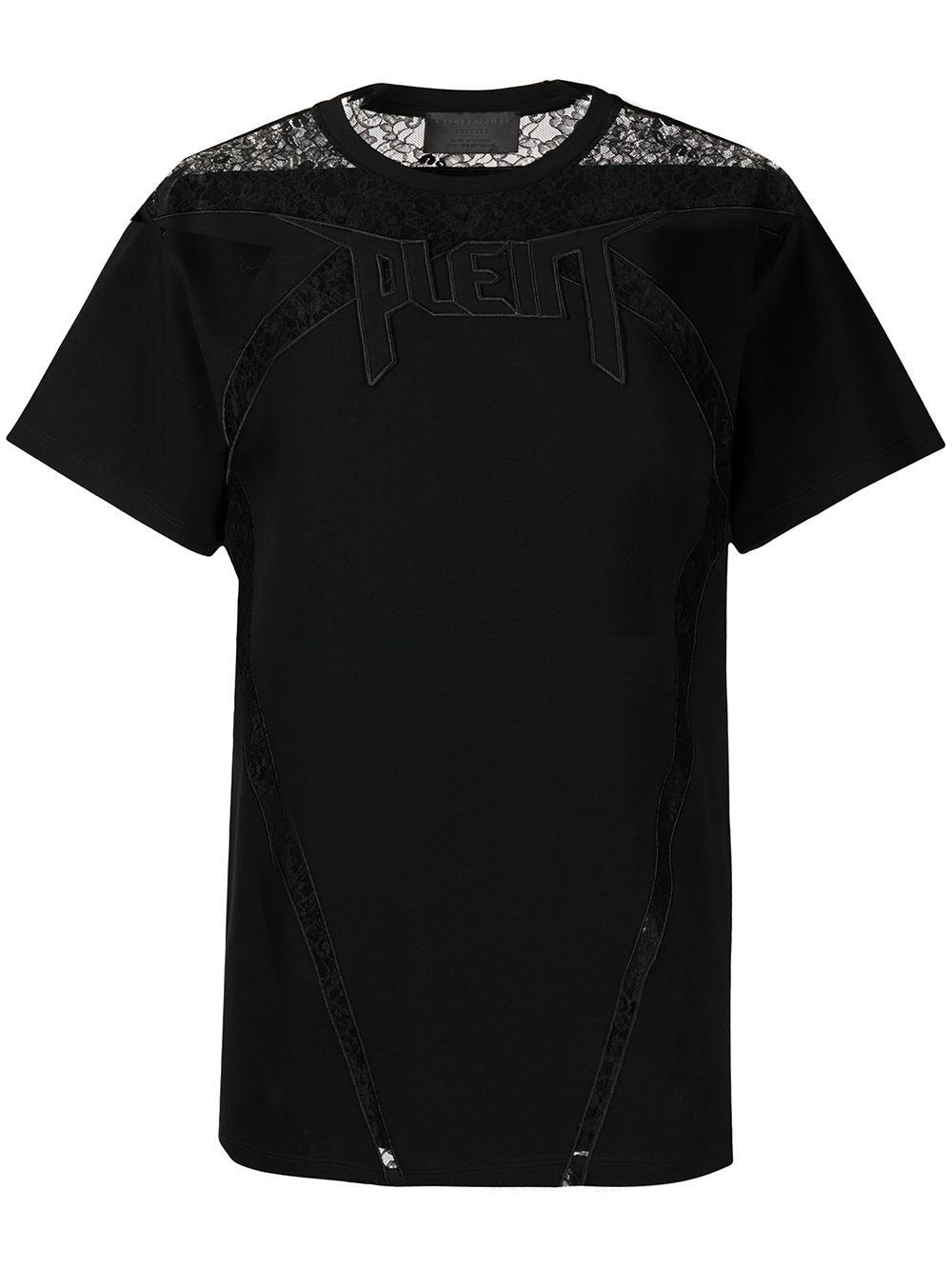 Lace-panelled T-shirt