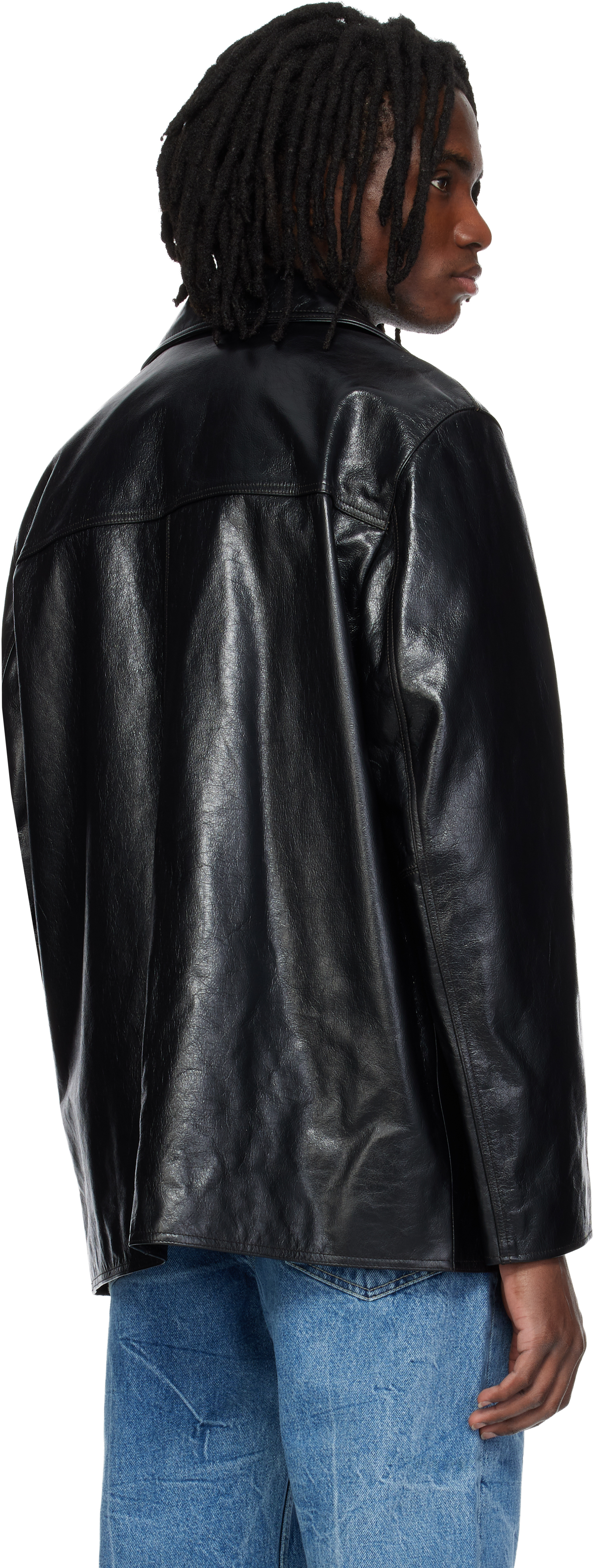 Black Boulevard Leather Coat