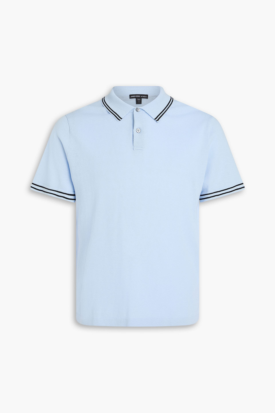 Cotton-blend jersey polo shirt - Blue - 0
