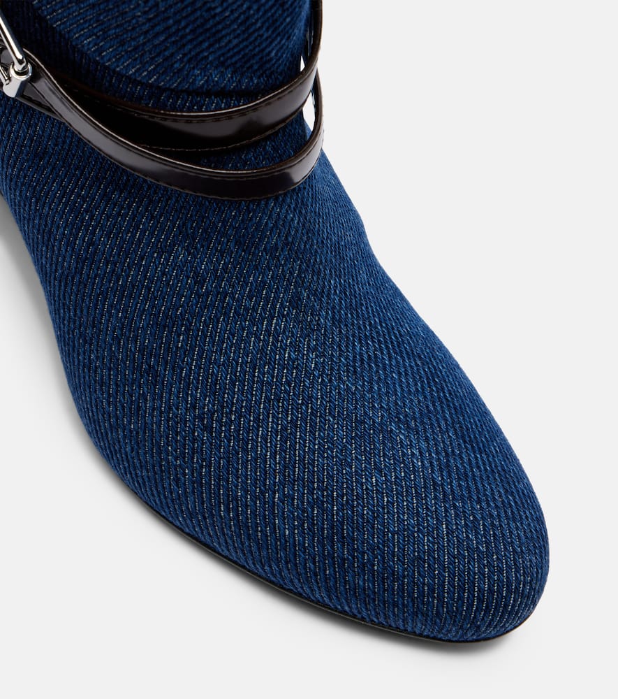 Kat denim knee-high wedge boots