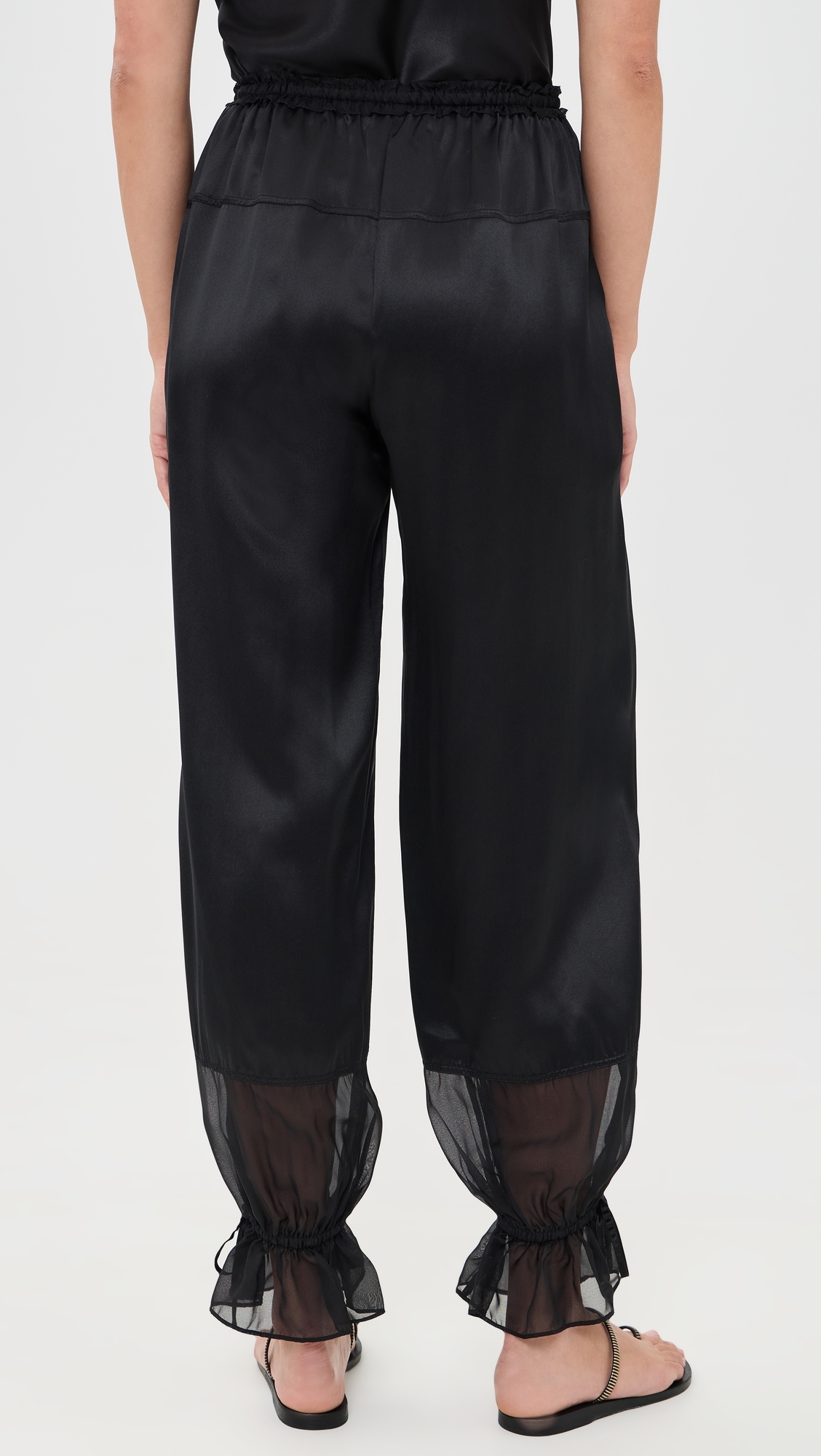 Camile Silk Cinched Pants Noir