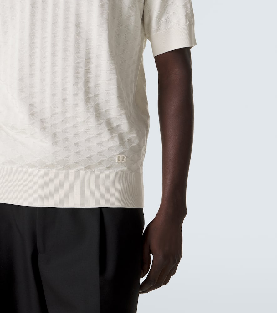 DG knitted silk polo shirt