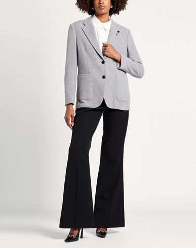 Woman Blazer Grey Size 8 Virgin Wool, Silk, Polyamide, Cashmere