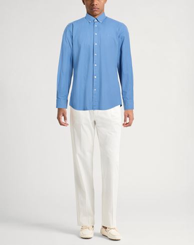 Man Shirt Slate blue Size M Cotton