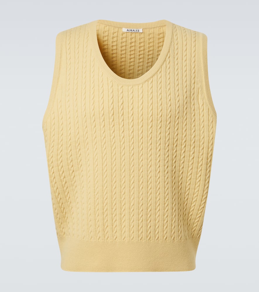 Cable-knit wool vest