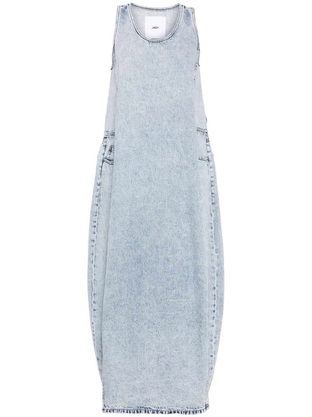 Sleeveless cocoon denim dress - Blue