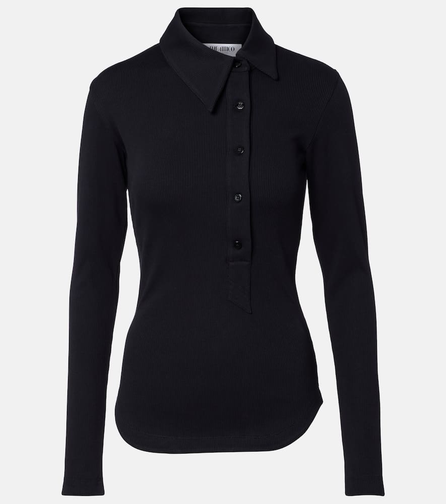 Ribbed-knit cotton jersey top
