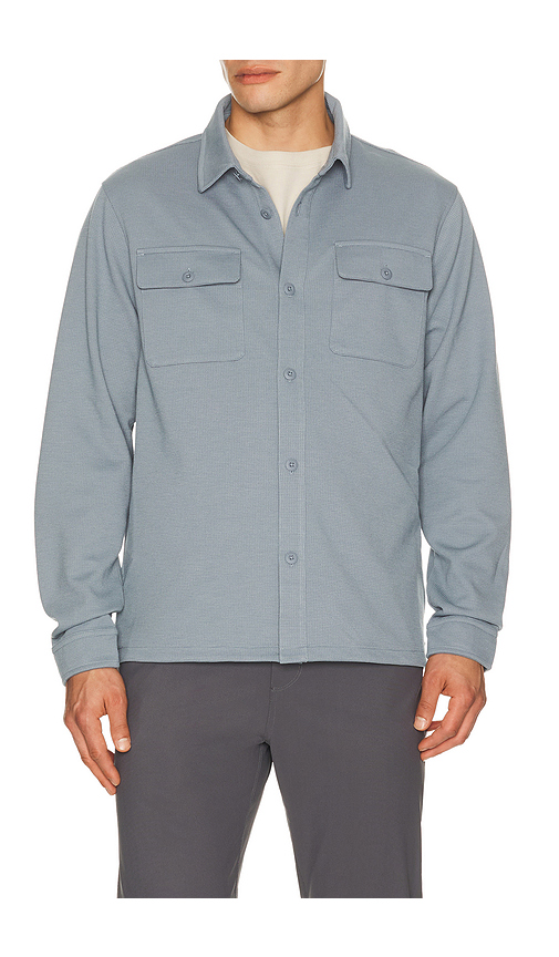 Vuori Waffle Shirt Jacket in Blue