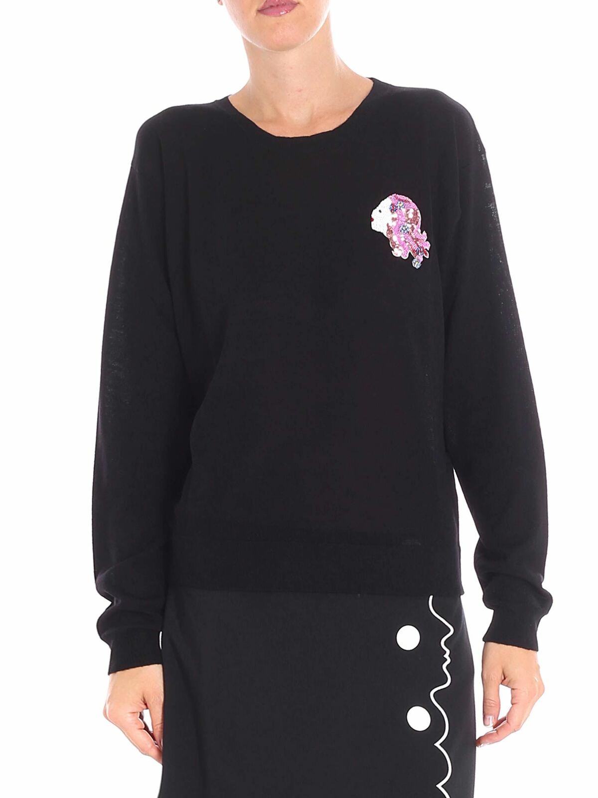 Black Jager sweater with multicolor beads
