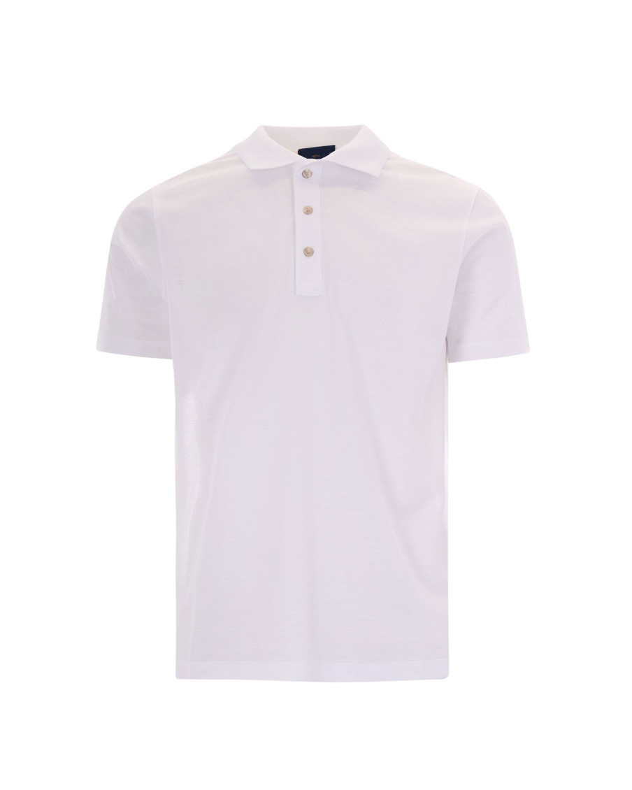 White Solid Shirt Collar Polo