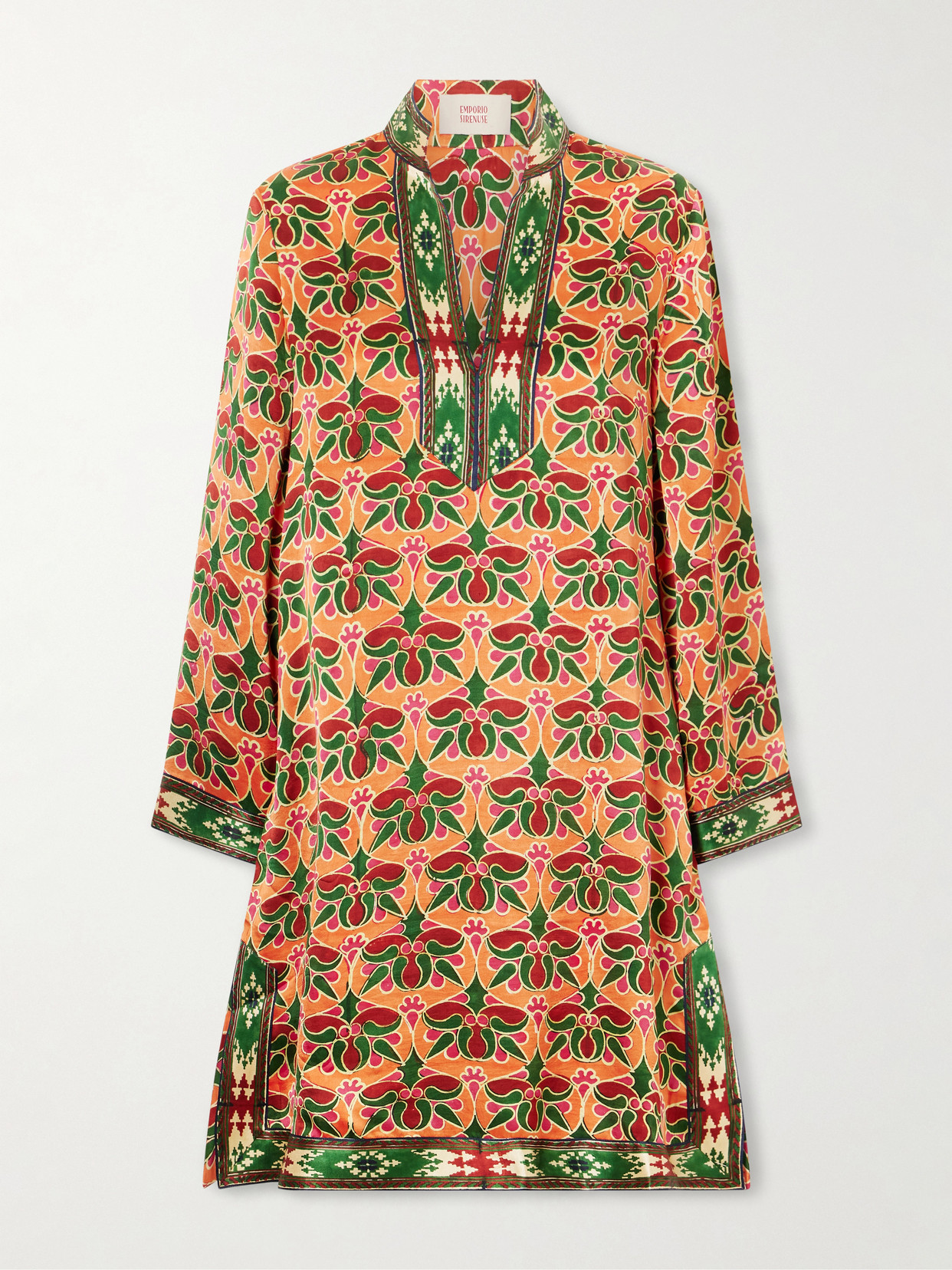 Liora Jewelry Mare Printed Silk-satin Coverup - Orange