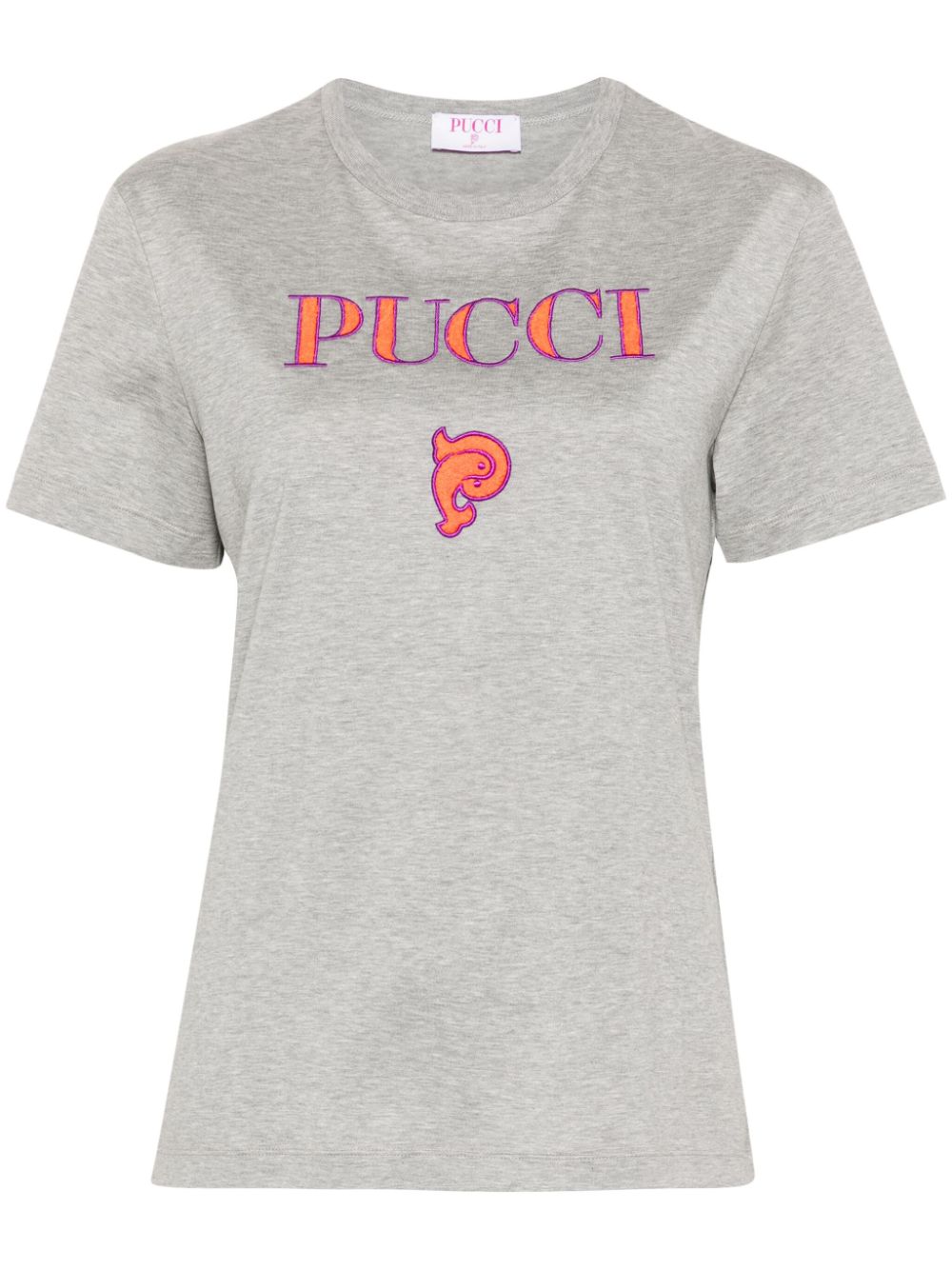 Logo-embroidered cotton t-shirt - Grey
