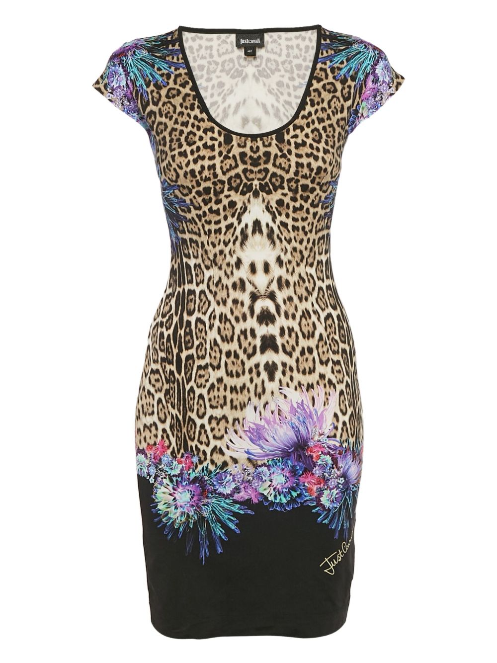 Leopard-print mini dress - Brown