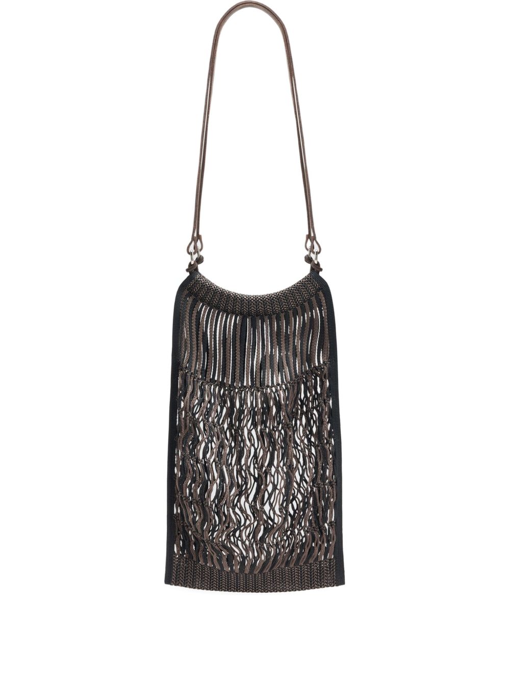 X Filt medium net shoulder bag - Brown
