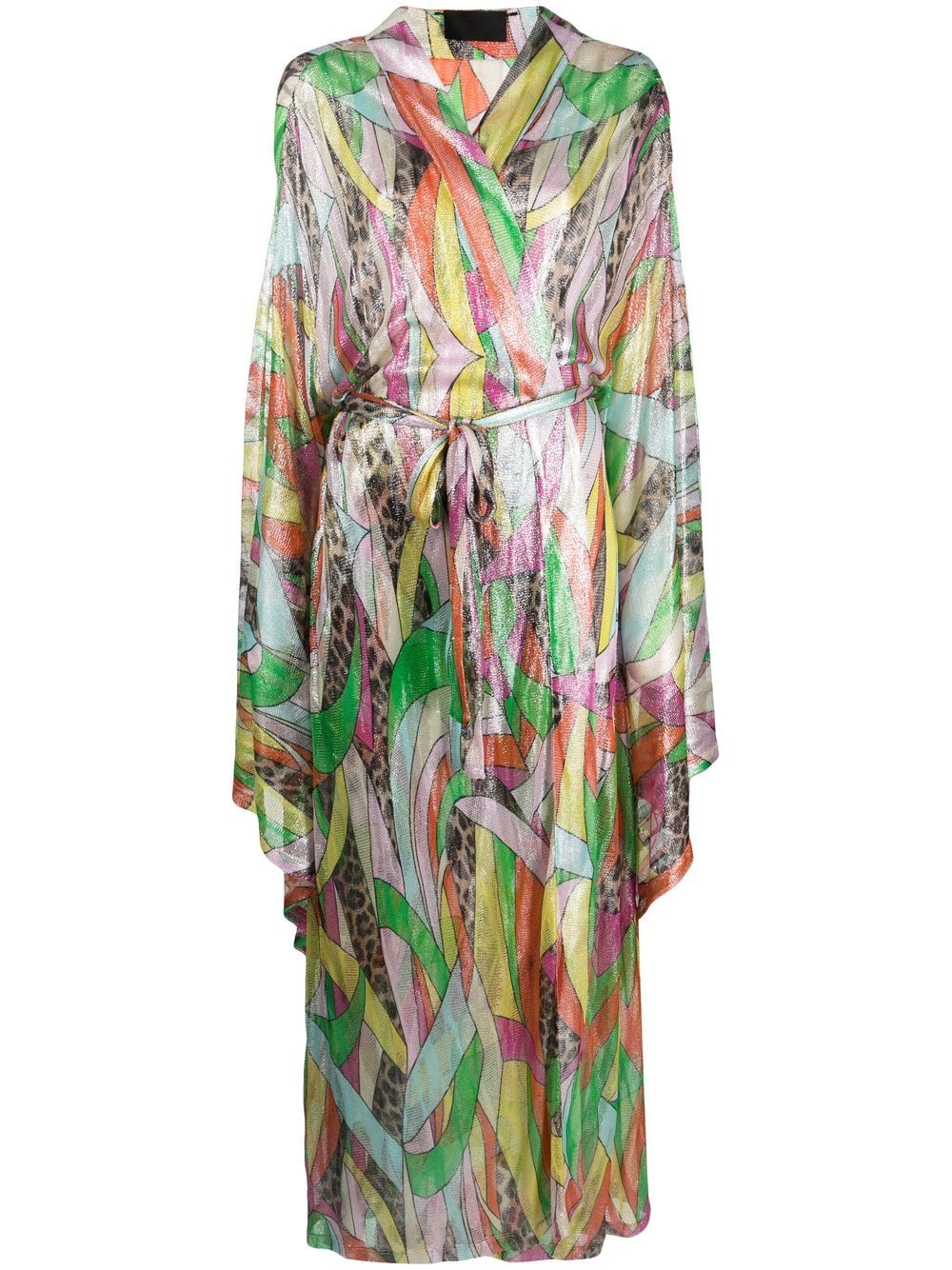 Graphic-print knitted dress - Green