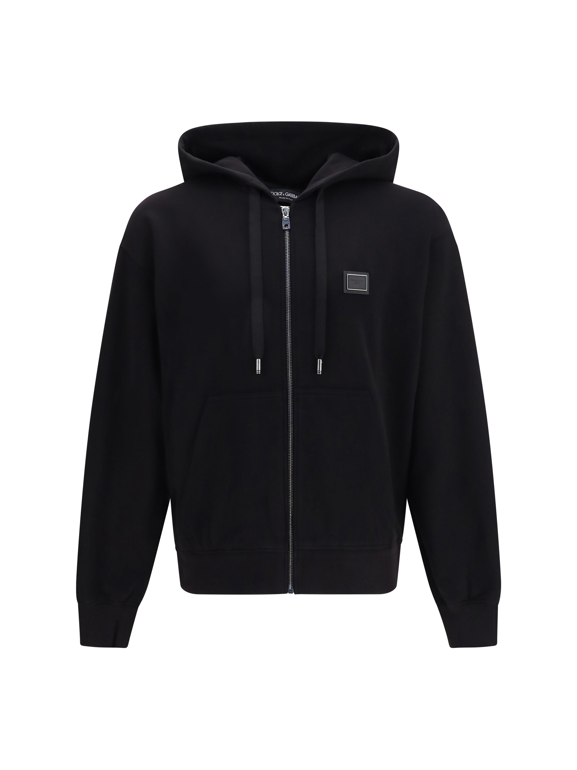 Cotton with DG Plaque Hoodie — Black